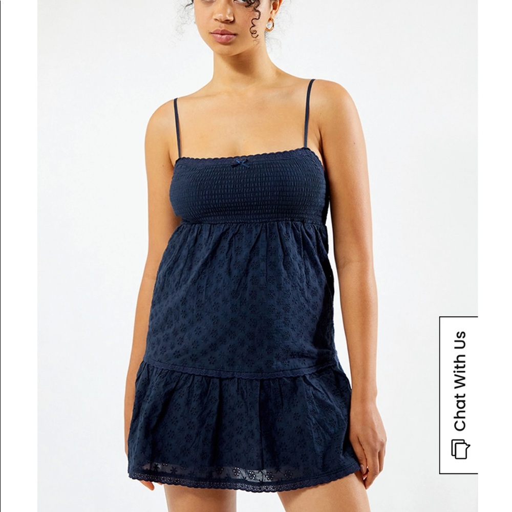 Navy eyelet summer dress